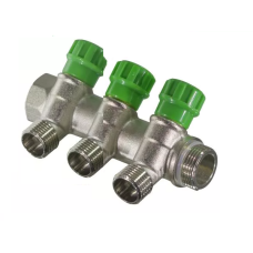 Коллектор, регулирующий отводы под 135°, 3/4"х3/4" - 3 выхода под евроконус или адаптер