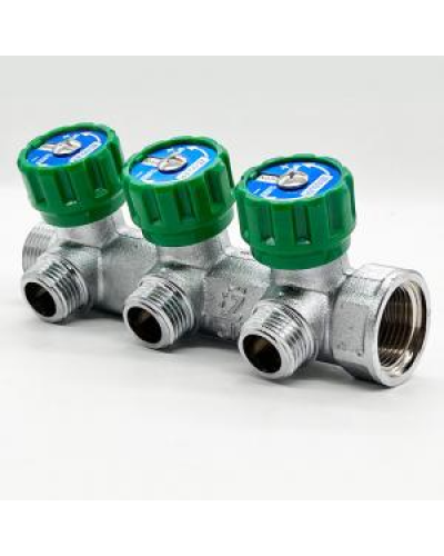 Коллектор регулирующий под плоскую прокладку 3/4х1/2 -3 выхода.