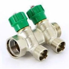 Коллектор, регулирующий отводы под 135°, 3/4"х3/4" - 2 выхода под евроконус или адаптер