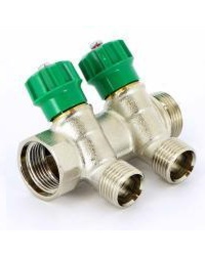 Коллектор, регулирующий отводы под 135°, 3/4"х3/4" - 2 выхода под евроконус или адаптер