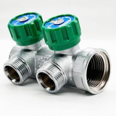 Коллектор, регулирующий отводы под 90°, 1"х3/4" - 2 выхода под евроконус или адаптер