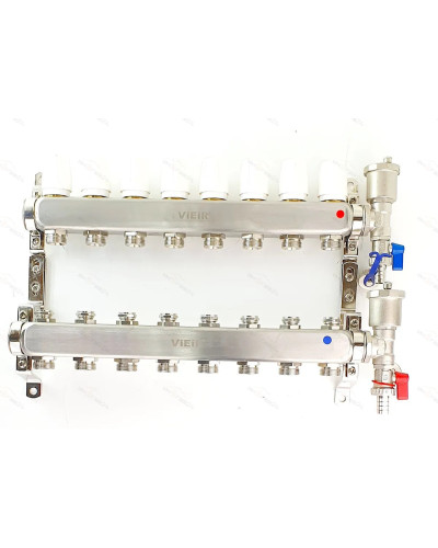 Группа коллекторов без расход. 8 -вых. НЕРЖ. БЕЗ КРАНОВ 1x3/4 ViEiR (3/1шт), VIEIR