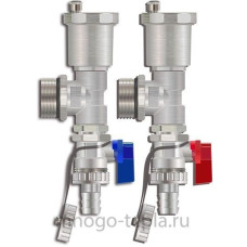 Концевой элемент для коллектора в сборе (тройник, воздухоотводчик, дренажный кран)（пара) 3/4"(1/25)