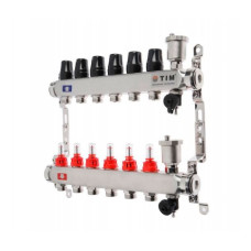 Кол-ая группа из НЕРЖ с расх. 1", без кранов 6вых (КВАДРАТ)