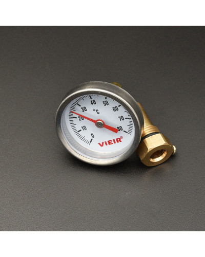 Термометр биметаллический d 40мм, с погружной гильзой ViEiR (200/1шт), VIEIR