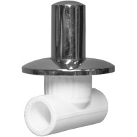 Вентиль с хромированной ручкой под штукатурку 20 (100/10) (Valfex) БЕЛЫЙ К