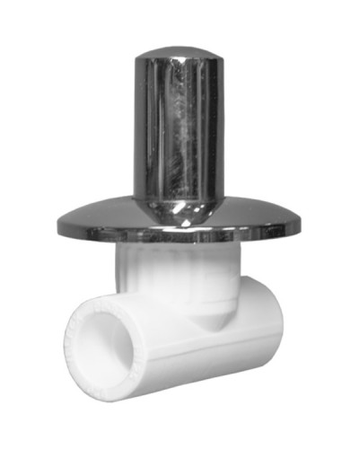 Вентиль с хромированной ручкой под штукатурку 20 (100/10) (Valfex) БЕЛЫЙ К, Valfex