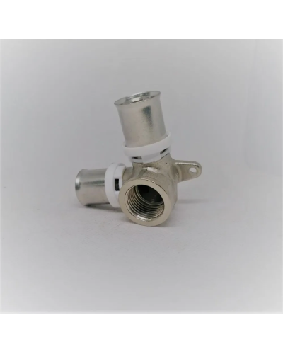 Пресс-фитинг. Водорозетка проходная с креплением дубль  никелированный 16 *1/2 г(12/96), TIM
