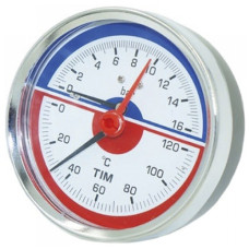 Термо-манометр аксиального подключения 1/2" - 16 бар(1/60)