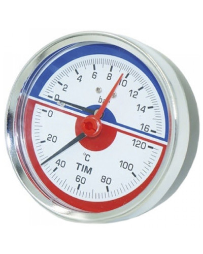 Термо-манометр аксиального подключения 1/2 - 16 бар(1/60), TIM
