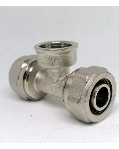 Фитинг обжимной – тройник с переходом на внутреннюю резьбу 20*1/2г*20(5/40), TIM