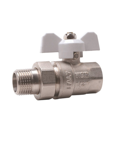 VR204-03B Кран шар.с амер. 1 БЕЛЫЕ НИКЕЛЬ(48/6), VIEIR