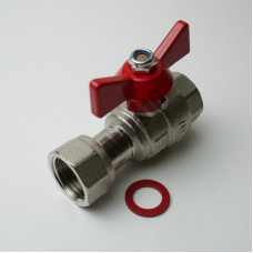 Кран шаровой прямой с нак.гайкой и внутр.резьбой 1/2"