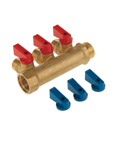 Коллектор с шар. краном 3/4х1/2м - 3 вых. без цанг ViEiR(30/1шт), VIEIR