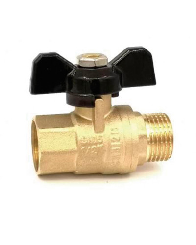 Кран шаровой 3/4 F/М (бабочка) -усилен.ЖЕЛТЫЙ ViEiR(100/10шт), VIEIR