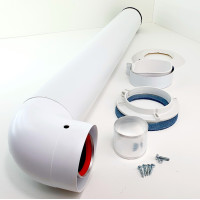 Комплект коаксиальный 60х100(Пл)-750 с хомутом, фланцем и втулкой