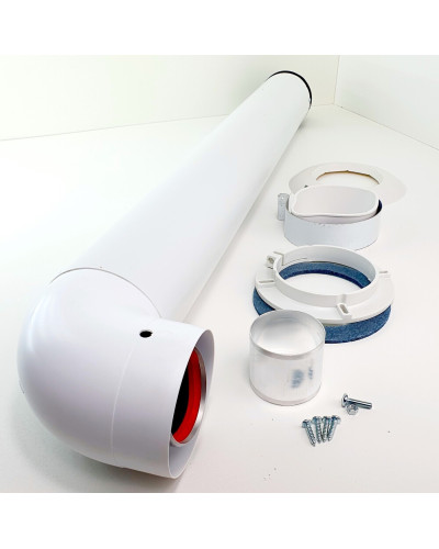 Комплект коаксиальный 60х100(Пл)-750 с хомутом, фланцем и втулкой, УТДК