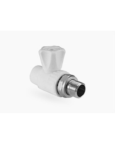 Кран шаровой для радиатора прямой 20х1/2 (60/10) (Valfex) ЗАВОД ВАЛФ-РУС БЕЛЫЙ, Valfex