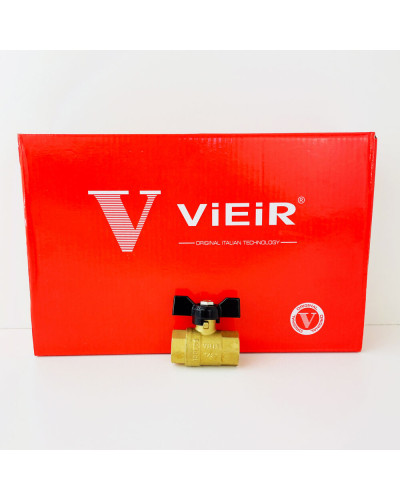 Кран шаровой 1/2 F/F (бабочка) -усилен.ЖЕЛТЫЙ ViEiR(120/12шт), VIEIR