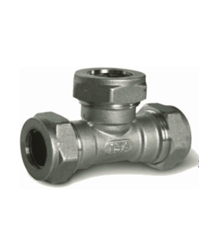 Тройник труба - труба - труба (никелированный) 25*25*25(2/20), TIM