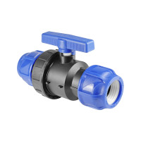 Кран шаровой ПНД компрессионный цанга — цанга разборный 25х25 (25/5) VALFEX