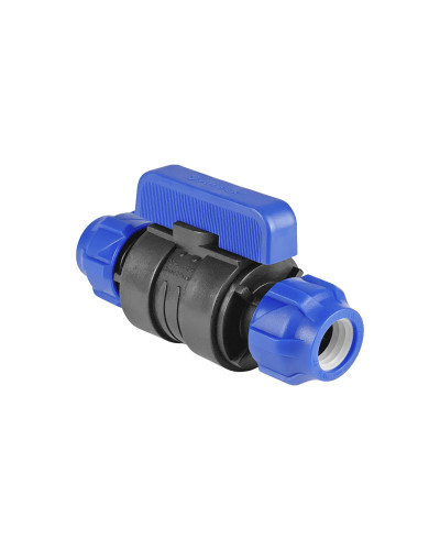 Кран шаровой ПНД компрессионный цанга — цанга разборный 25х25 (25/5) VALFEX, Valfex