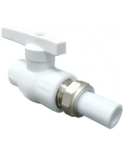 Кран шаровой 25 полнопроходной с одинарным разъемным соединением (60/5) (Valfex) БЕЛЫЙ 21244025, Valfex