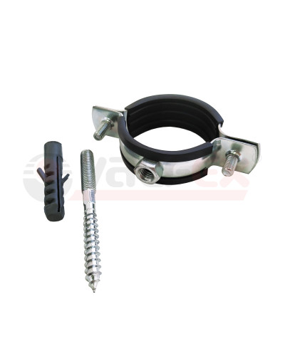 Хомут (РМ) оцинк.с резин. уплотнением VALFEX 1 (32-36) (в компл. шпилька М8*80 и дюбель) (110), Valfex