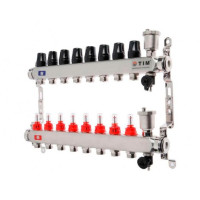 Коллекторная группа  с расходомерами  1", 8 хода, нерж,  без кранов (КВАДРАТ)(1/2)