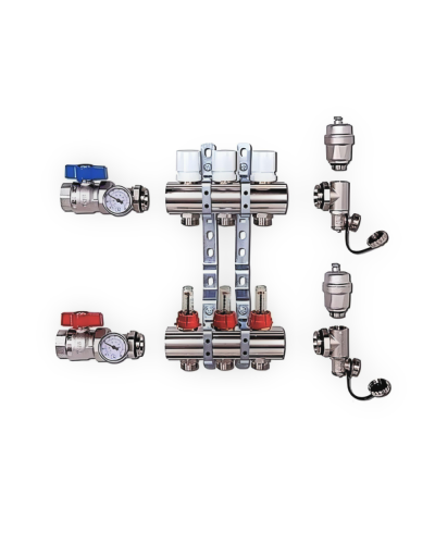 VR112-09B Колл.С РАС. БЕЗ КРАН.9-вых. ЛАТУНЬ (2/1шт), VIEIR