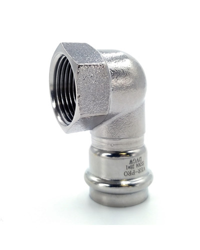 Уголок 90° с переходом на внутреннюю резьбу 22×1/2  VER-PRO (60/4шт), VIEIR