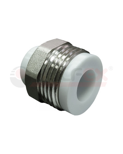 Штуцер НР 20x3/4 (300/50) (Valfex) БЕЛЫЙ ВАЛФ-РУС, Valfex