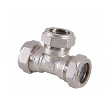 Тройник редукционный преходной труба-труба-труба (никелированный) 20*15*20