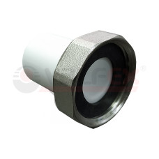 Штуцер с накидной гайкой под пломбу 20x3/4" (300/30) (Valfex) БЕЛЫЙ