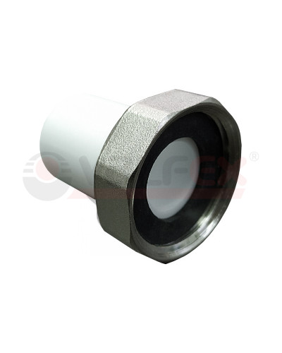 Штуцер с накидной гайкой под пломбу 20x3/4 (300/30) (Valfex) БЕЛЫЙ, Valfex