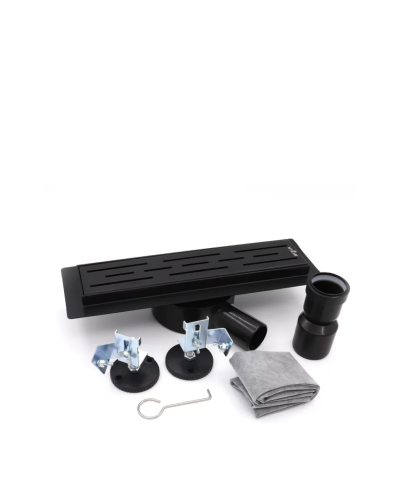 Поворотный душевой трап с сухим затвором, черный - 400 мм (4шт), VIEIR