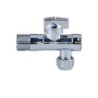 Угловой кран с сеткой 1/2"х3/8" LUX Ganzer" хром (100/1шт)