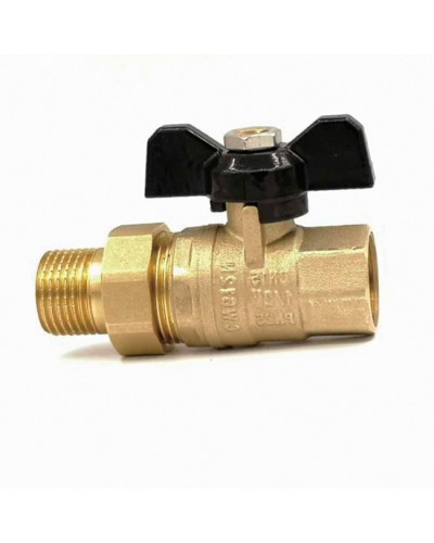 Кран шаровой с американкой 1/2 усилен.ЖЕЛТЫЙViEiR(120/12шт), VIEIR