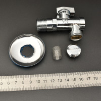 Угловой кран  с сеткой 1/2"х1/2" LUX Ganzer" хром (100/1шт)