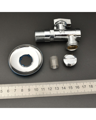 Угловой кран  с сеткой 1/2х1/2 LUX Ganzer хром (100/1шт), VIEIR