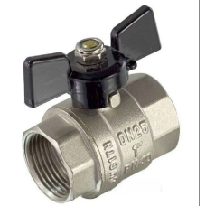 Кран шаровой усиленный  (бабочка) никелированная 3/4"г/г(15/60)