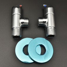 Кран угловой  набор в блистере 1/2"-1/2 ХРОМ."VER-PRO" (60/1пара)