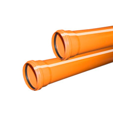 Труба ф110 с раструбом L=0.5 м рыжая нар.канализ.толщ.ст.3.4 (30) VALFEX