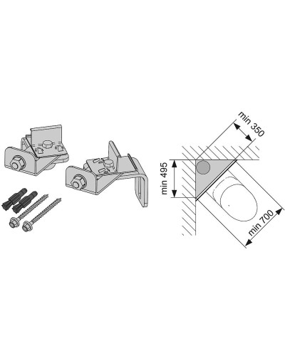 Комплект для крепления модуля инсталляции в углу (цена за 1шт.)