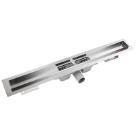 Душевой лоток  с  двухсторонней решеткой (полная или под плитку).с комбинированным затвором 600*70(1/4)