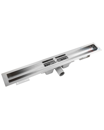 Душевой лоток  с  двухсторонней решеткой (полная или под плитку).с комбинированным затвором 600*70(1/4), TIM