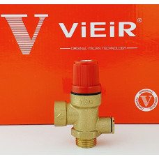 VR11FMK-3 3BAR    Предохранительный  клапан 1/2"гх1/2"ш красный VR11KFM-3 "ViEiR" (100/10шт)