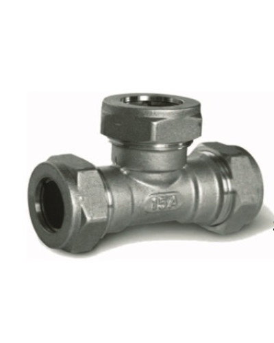 Тройник редукционный труба - труба - труба (никелированный) 32*32*32(2/12), TIM