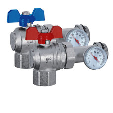 Кран шаровой угл.с полусгоном и термомет. 1" (1/12)