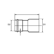 Вставка переходная из нержавеющей стали28a×18  "VER-PRO"   (60/5шт)